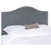 Safavieh Connie Grey/ White Diamond Camelback Headboard – Silver Nailhead (Full)(Gray)