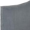 Safavieh Connie Grey/ White Diamond Camelback Headboard – Silver Nailhead (Full)(Gray)