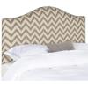 Safavieh Connie Grey/ White Diamond Camelback Headboard – Silver Nailhead (Full)(Grey / Wheat)