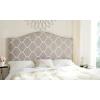 Safavieh Connie Grey/ White Diamond Camelback Headboard – Silver Nailhead (Full)(Pear Green)
