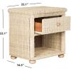 Safavieh Home Collection Adira Natural White Wash Wicker 1-Drawer Nightstand, Normal (SEA8002A)