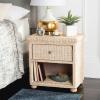 Safavieh Home Collection Adira Natural White Wash Wicker 1-Drawer Nightstand, Normal (SEA8002A)