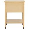 Safavieh Home Collection Ahab White/Gold 2-Drawer 1-Shelf Accent Table (Fully Assembled) ACC6606B(Light Blonde/Gold)