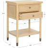Safavieh Home Collection Ahab White/Gold 2-Drawer 1-Shelf Accent Table (Fully Assembled) ACC6606B(Light Blonde/Gold)