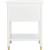 Safavieh Home Collection Ahab White/Gold 2-Drawer 1-Shelf Accent Table (Fully Assembled) ACC6606B(White/Gold)
