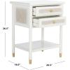 Safavieh Home Collection Ahab White/Gold 2-Drawer 1-Shelf Accent Table (Fully Assembled) ACC6606B(White/Gold)