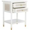 Safavieh Home Collection Ahab White/Gold 2-Drawer 1-Shelf Accent Table (Fully Assembled) ACC6606B(White/Gold)