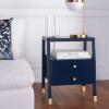 Safavieh Home Collection Cove White/Gold 2-Drawer 1-Shelf Accent Table (Fully Assembled) ACC6602B(Navy/Gold)