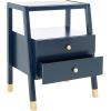 Safavieh Home Collection Cove White/Gold 2-Drawer 1-Shelf Accent Table (Fully Assembled) ACC6602B(Navy/Gold)
