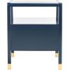 Safavieh Home Collection Cove White/Gold 2-Drawer 1-Shelf Accent Table (Fully Assembled) ACC6602B(Navy/Gold)