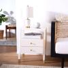 Safavieh Home Collection Cove White/Gold 2-Drawer 1-Shelf Accent Table (Fully Assembled) ACC6602B(White/Gold)