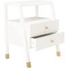 Safavieh Home Collection Cove White/Gold 2-Drawer 1-Shelf Accent Table (Fully Assembled) ACC6602B(White/Gold)