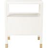 Safavieh Home Collection Cove White/Gold 2-Drawer 1-Shelf Accent Table (Fully Assembled) ACC6602B(White/Gold)