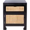 Safavieh Home Collection Dave Black and Natural Rattan 1-Drawer 1-Door Nightstand(Black / Natural)