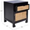 Safavieh Home Collection Dave Black and Natural Rattan 1-Drawer 1-Door Nightstand(Black / Natural)
