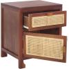 Safavieh Home Collection Dave Black and Natural Rattan 1-Drawer 1-Door Nightstand(Dark Natural/Natural)