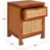 Safavieh Home Collection Dave Black and Natural Rattan 1-Drawer 1-Door Nightstand(Natural)