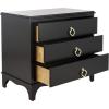 Safavieh Home Collection Hannon 3 Drawer Contemporary Nightstand(Black / Brass)