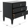 Safavieh Home Collection Lorna 3 Drawer Contemporary Night Stand Nightstand, Black(Black)