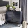 Safavieh Home Collection Lorna 3 Drawer Contemporary Night Stand Nightstand, Black(Navy)