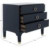 Safavieh Home Collection Lorna 3 Drawer Contemporary Night Stand Nightstand, Black(Navy)