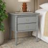 Safavieh Home Collection Mina Modern Coastal 2 Drawer 25″ Bamboo Nightstand, White(Grey/Gold)