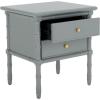 Safavieh Home Collection Mina Modern Coastal 2 Drawer 25″ Bamboo Nightstand, White(Grey/Gold)