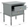Safavieh Home Collection Mina Modern Coastal 2 Drawer 25″ Bamboo Nightstand, White(Grey/Gold)