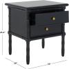 Safavieh Home Collection Mina Modern Coastal 2 Drawer 25″ Bamboo Nightstand, White(Navy/Gold)