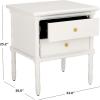 Safavieh Home Collection Mina Modern Coastal 2 Drawer 25″ Bamboo Nightstand, White(White/Gold)