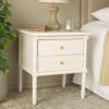 Safavieh Home Collection Mina Modern Coastal 2 Drawer 25″ Bamboo Nightstand, White(White/Gold)