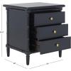 Safavieh Home Collection Mina Modern Coastal 3 Drawer 25″ Bamboo Nightstand, Navy(Navy/Gold)