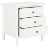 Safavieh Home Collection Mina Modern Coastal 3 Drawer 25″ Bamboo Nightstand, Navy(White/Gold)
