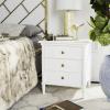 Safavieh Home Collection Mina Modern Coastal 3 Drawer 25″ Bamboo Nightstand, Navy(White/Gold)