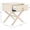 Safavieh Home Collection Odilia Turquoise and Gold 1-Drawer Nightstand, 16″D x 19″W x 22″H(Antique / White)