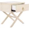 Safavieh Home Collection Odilia Turquoise and Gold 1-Drawer Nightstand, 16″D x 19″W x 22″H(Antique / White)