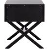 Safavieh Home Collection Odilia Turquoise and Gold 1-Drawer Nightstand, 16″D x 19″W x 22″H(Black)