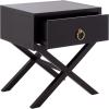Safavieh Home Collection Odilia Turquoise and Gold 1-Drawer Nightstand, 16″D x 19″W x 22″H(Black)