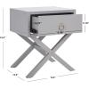 Safavieh Home Collection Odilia Turquoise and Gold 1-Drawer Nightstand, 16″D x 19″W x 22″H(Grey)