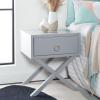 Safavieh Home Collection Odilia Turquoise and Gold 1-Drawer Nightstand, 16″D x 19″W x 22″H(Grey)