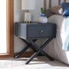 Safavieh Home Collection Odilia Turquoise and Gold 1-Drawer Nightstand, 16″D x 19″W x 22″H(Navy)