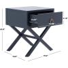 Safavieh Home Collection Odilia Turquoise and Gold 1-Drawer Nightstand, 16″D x 19″W x 22″H(Navy)