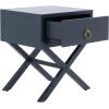 Safavieh Home Collection Odilia Turquoise and Gold 1-Drawer Nightstand, 16″D x 19″W x 22″H(Navy)