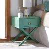 Safavieh Home Collection Odilia Turquoise and Gold 1-Drawer Nightstand, 16″D x 19″W x 22″H(Turquoise)