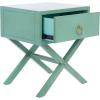 Safavieh Home Collection Odilia Turquoise and Gold 1-Drawer Nightstand, 16″D x 19″W x 22″H(Turquoise)
