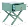 Safavieh Home Collection Odilia Turquoise and Gold 1-Drawer Nightstand, 16″D x 19″W x 22″H(Turquoise)