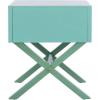 Safavieh Home Collection Odilia Turquoise and Gold 1-Drawer Nightstand, 16″D x 19″W x 22″H(Turquoise)