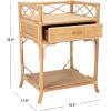 Safavieh Home Collection Rumi White and Natural Rattan 1-Drawer 1-Shelf Nightstand(Natural)