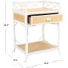 Safavieh Home Collection Rumi White and Natural Rattan 1-Drawer 1-Shelf Nightstand(White / Natural)