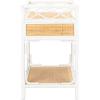 Safavieh Home Collection Rumi White and Natural Rattan 1-Drawer 1-Shelf Nightstand(White / Natural)